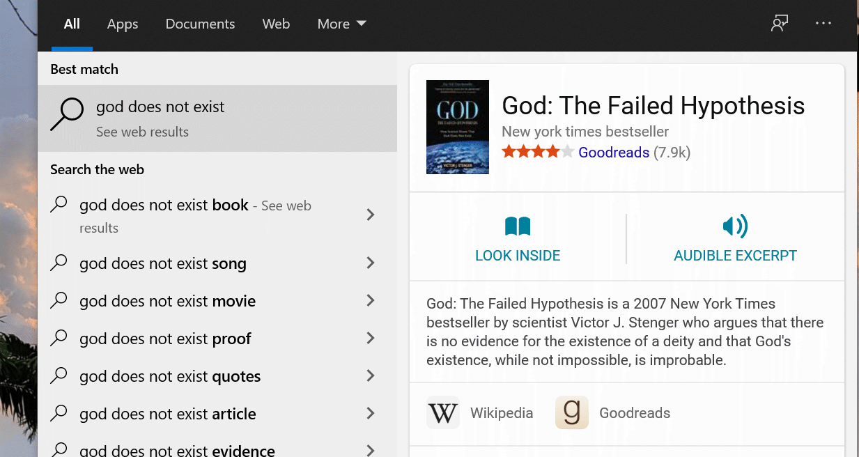 god does not exist
